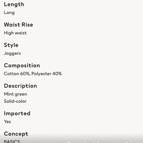 Women’s sweatpants H&M Cinched bottoms, pockets size XXL pastel green - Picture 5 of 11